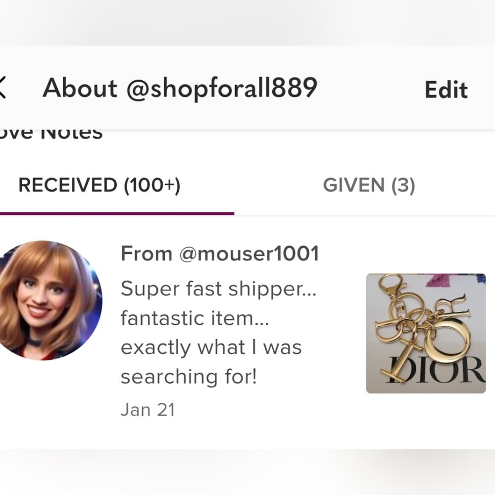 Dior logo keychain /bagcharm gold tone metal - Picture 6 of 6